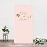 Lofaris Sweet Pink Boho Leaves Baby Shower Rectangle Backdrop